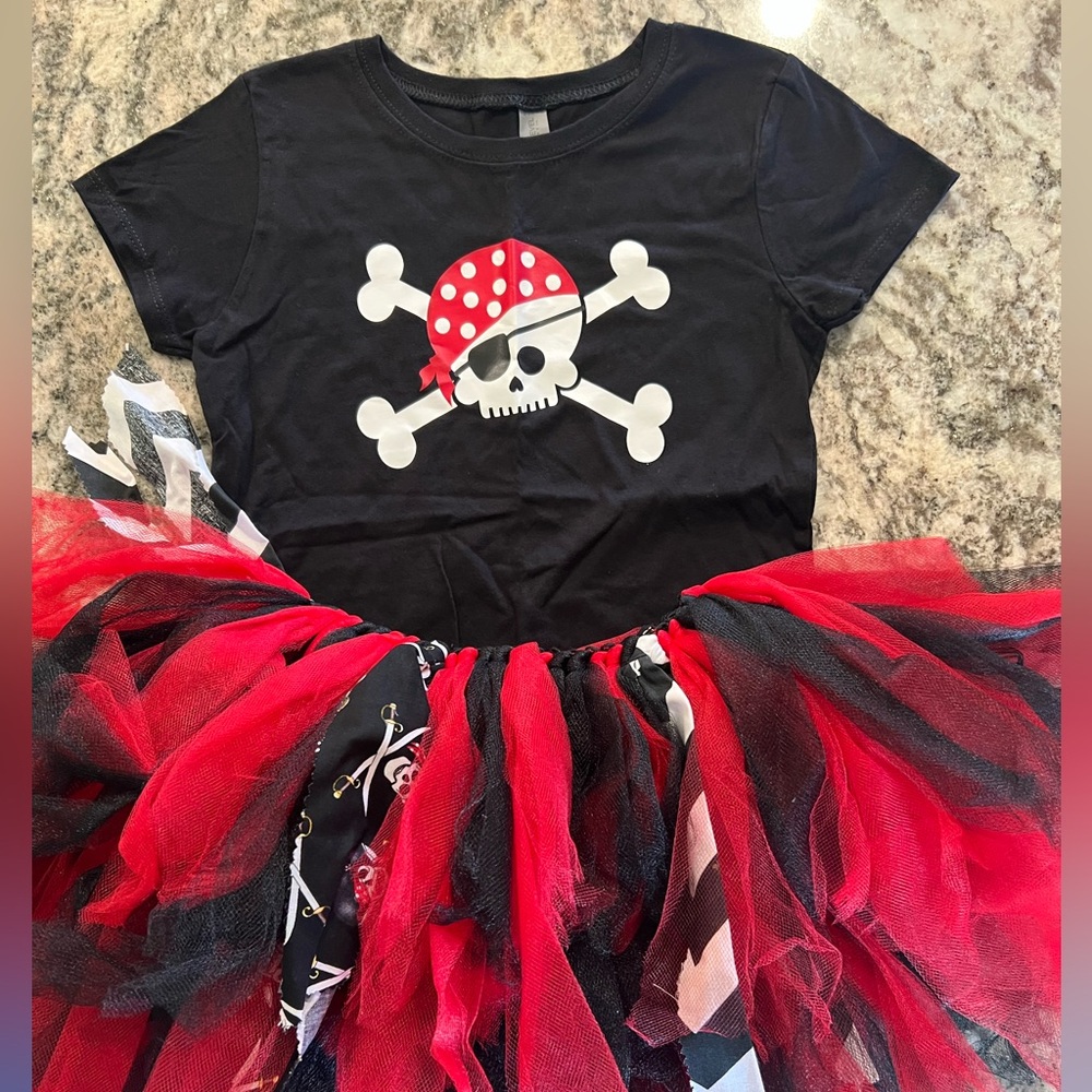 Pirate Skull Kids Costume - Black and Red